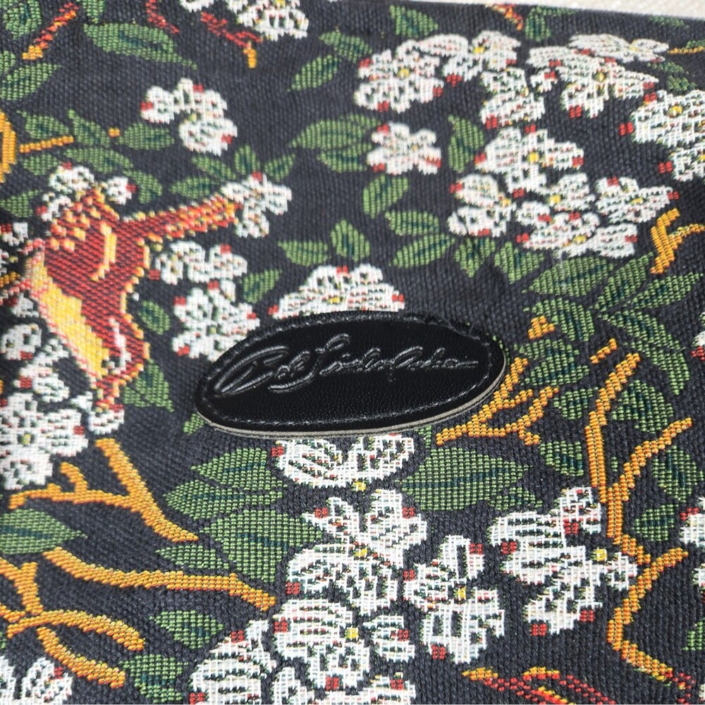 Vintage Bob Timberlake Large Bag Tapestry Fabric Tote Bird Flowers Travel - Picture 3 of 16